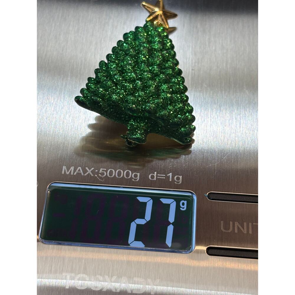 Vintage Glitter Christmas Tree Brooch unsigned 2.25” 27g - Picture 4 of 4